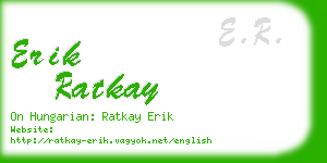 erik ratkay business card